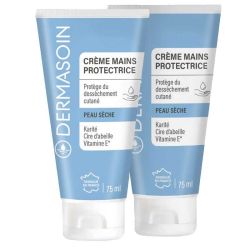 Dermasoin Crème Mains Protectrice karité, cire d'abeille, vitamine E (2 x 75 ml)