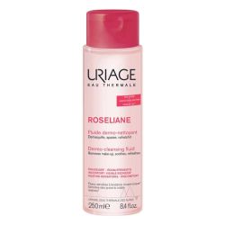 Uriage Roséliane Fluide dermo-nettoyant démaquille, apaise, rafraîchit (250 ml)