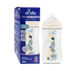 Dodie Biberon Tétine Multiperforée Bleu De 0 A 6 Mois (270 ml)