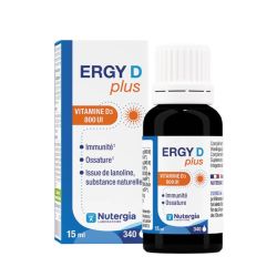 Nutergia Ergy D Plus vitamine D3 800 UI immunité, ossature (15 ml)