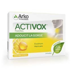 ArkoPharma Activox Pastilles pour la gorge Miel/Citron sans sucres (x24)