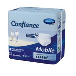 Confiance Mobile, 14 Slips Absorbants Taille XL, 6 gouttes