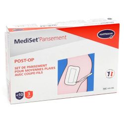 Hartmann MediSet Set de Pansement Post-Op Moyennes Plaies avec coupe-fils (x3)