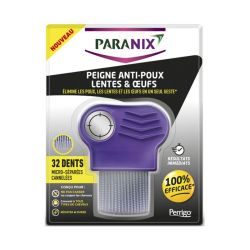 Paranix Peigne Métallique Anti-Poux Lentes & Oeuf 3 En 1 Strie