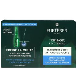 Triphasic Reactional Traitement 2-en-1 Anti-chute & pousse des cheveux (x12 ampoules)