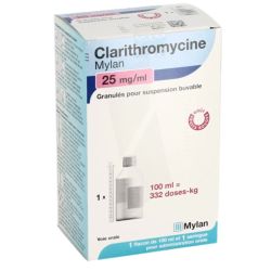 Viatris Clarithromycine 25Mg Granulés pour Suspension Bu vable 100Ml