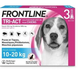 Frontline Tri-Act Spot-On chien 10-20kg pipettes (3x2ml)