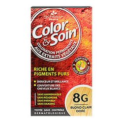 COLOR & SOIN Coloration Permanente 8G Blond clair Dore