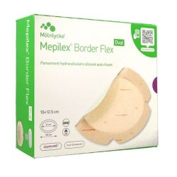 Mepilex Border Flex Oval Pansement Hydrocellulaire en Silicone 10x12,5 cm (x16)