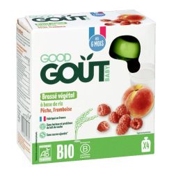 Good Goût Brassé Riz Pêche Framboise Bio (4x 85 g)