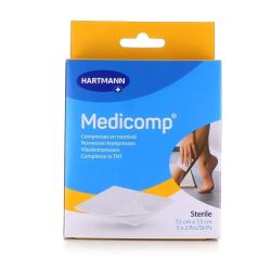 Hartmann Compresses Stériles en Nontissé Absorbant Medicomp 7,5x7,5 cm (5x2)