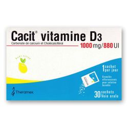 Theramex Cacit Vitamine D3 granulés effervescents 1000 mg / 880 UI (30 sachets)