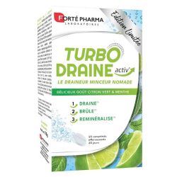 Forté Pharma Turbodraine Activ' draineur Citron Vert & Menthe (20 comprimés effervescents)