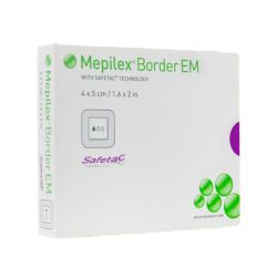 Mepilex Border EM Pansement hydrocellulaire autofixant siliconé 4x5 cm (x10)