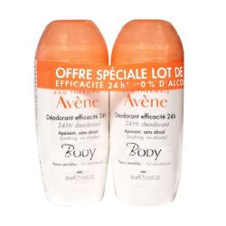 Avene Body Deodorant 24H peaux sensibles 50Mlx2