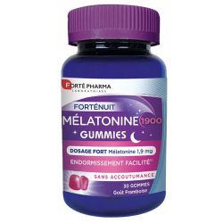 Forté Pharma Forté Nuit Mélatonine 1900 Gummies endormissement facilité goût framboise (x30)