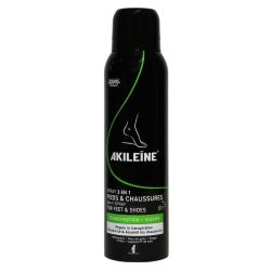 Akileine Spray Noir Deo Pied Antitranspirant 150Ml
