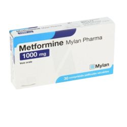 Metformine Viatris 1000 mg 30 comprimés pelliculés