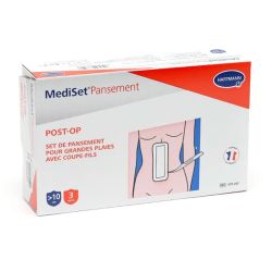 Hartmann MediSet Set de Pansements Post-Op Grandes Plaies avec coupe-fils (x3)