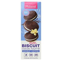 Milical Mon Biscuit Cacao Fourré Saveur Vanille (4 sachets de 2 biscuits)