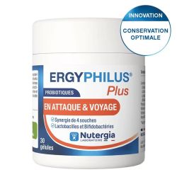 Nutergia Ergyphilus Plus Probiotiques - En attaque & voyages (30 gélules)