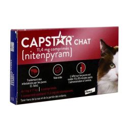 Capstar anti-puces (11,4mg) chat 1-11kg comprimés (x6)