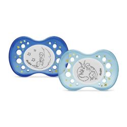 Dodie Sucette Anatomique en Silicone 18+ mois Le Petit Prince Nuit (lot de 2)