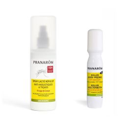 Pranarôm Aromapic Spray Lacté Anti-Moustiques & Tiques (75 ml) + Roller apaisant après-piqûre (15 ml)