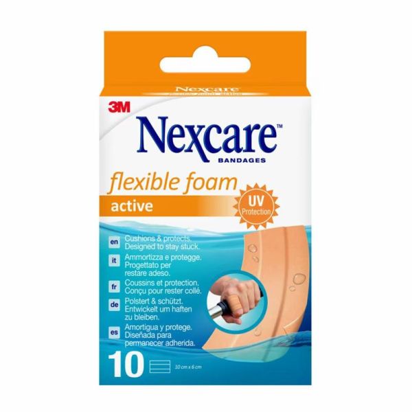 Nexcare Active Pansements en mousse flexible 6 x 10 cm (x10)