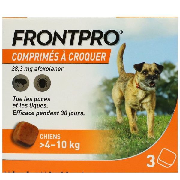 Frontline Frontpro Antiparasitaire pour Chien 4-10Kg 3 comprimés