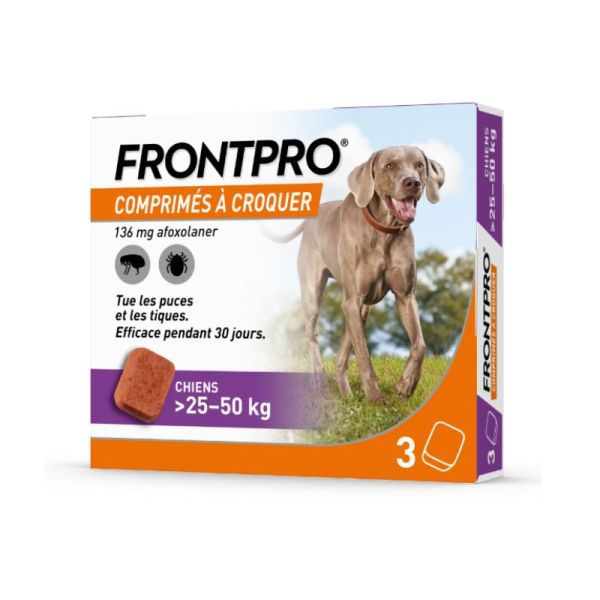 Frontline Frontpro Antiparasitaire pour Chien 25-50Kg 3 comprimés