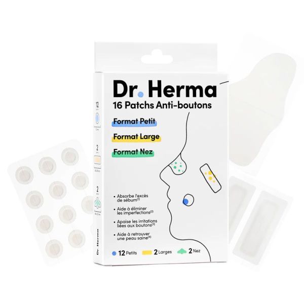 Dr. Herma Patch Anti-Boutons pack mix (x16)