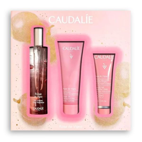 Caudalie Coffret 3 soins Eau Fraîche Rose de Vigne Noël 2024 (50 + 50 + 30 ml)