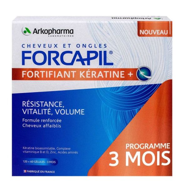 Forcapil Fortifiant Kératine + Cheveux et Ongles 3 mois