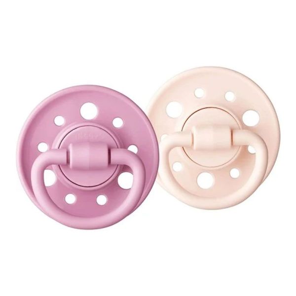 Dodie Sucettes Gaïa à bout rond en caoutchouc naturel 0-6 mois Rose pastel /Violet (lot de 2)