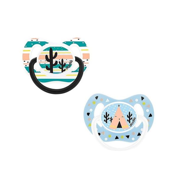 Dodie Sucettes physiologiques en silicone +18 mois motif Cactus & Tipi (x2)