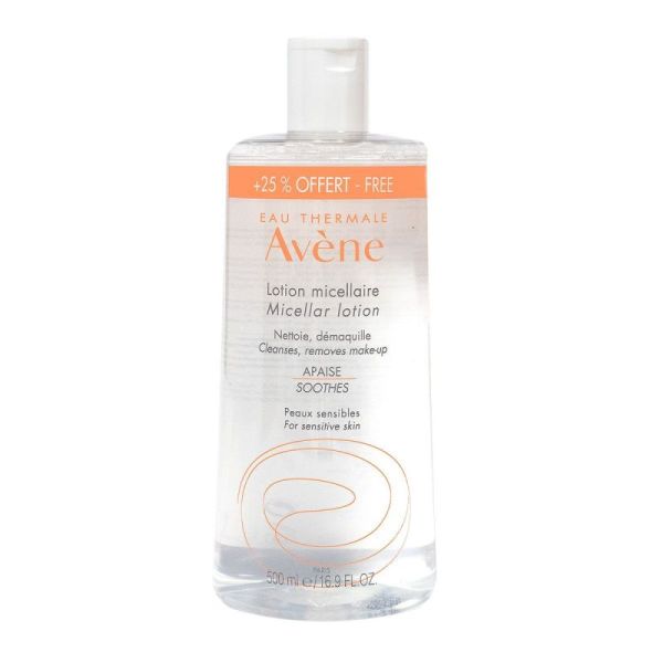 Avene Lotion Micellaire démaquillante hydratante peaux sensibles 500Ml