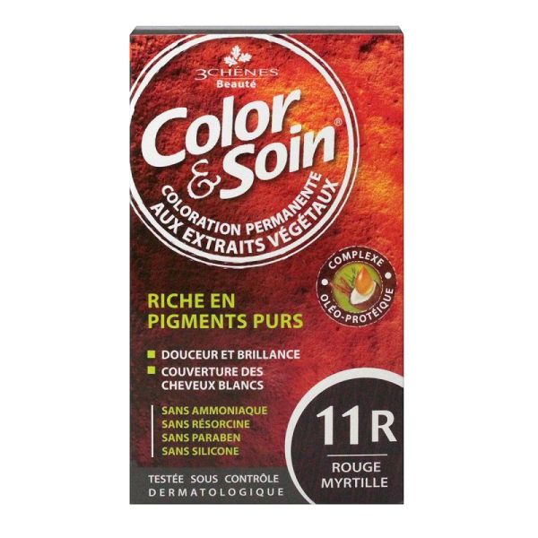 COLOR & SOIN Coloration Permanente 11R Rouge Myrtille