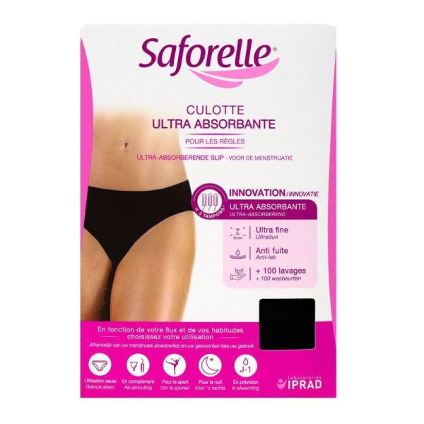 Saforelle Culotte Menstruelle Ultra-absorbante Noire Taille XXL