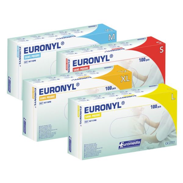 Euromedis Gant Vinyle sans poudre Euronyl Taille 7/8 (Medium)