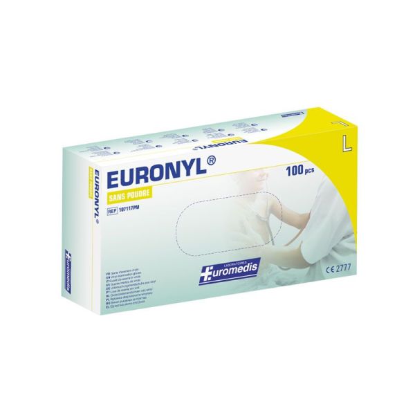 Euromedis Gant Vinyle sans poudre Euronyl Taille 7/8 (Medium)