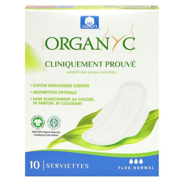 Organyc Serviettes Bio Flux Normal 10