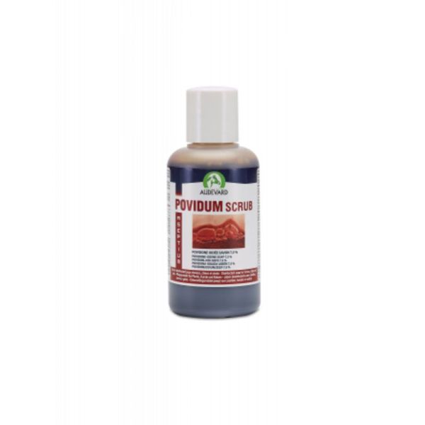 Audevard Povidum Scrub savon désinfectant pour chevaux, chiens et chats (120 ml)