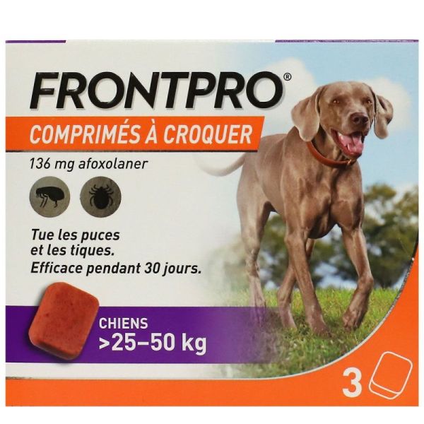 Frontline Frontpro Antiparasitaire pour Chien 25-50Kg 3 comprimés