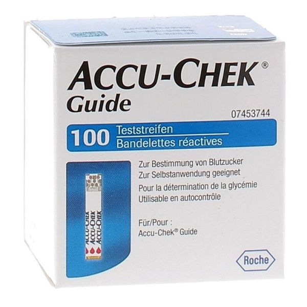 Accu-Chek Bandelettes réactives pour lecteurs Accu-Check Guide (x100)