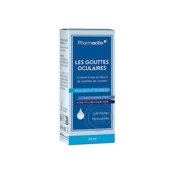 Pharmactiv Les Gouttes Oculaires Hydratantes yeux secs & sensibles (10 ml)