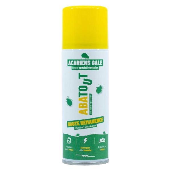 Abatout Fogger Anti-Acariens & Gale spécial infestations haute rémanence (150 ml)