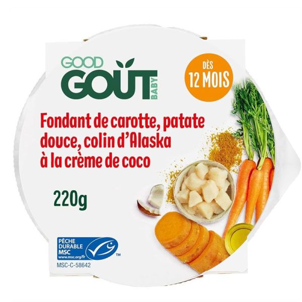 Good Goût Fondant de Carotte, Patate Douce, Colin d'Alaska  (220 g)