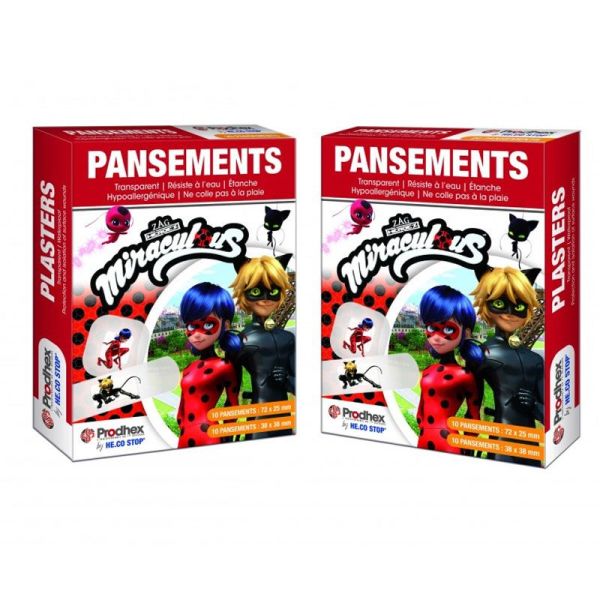 Prodhex Pansements Enfants Miraculous 2 tailles (x20)