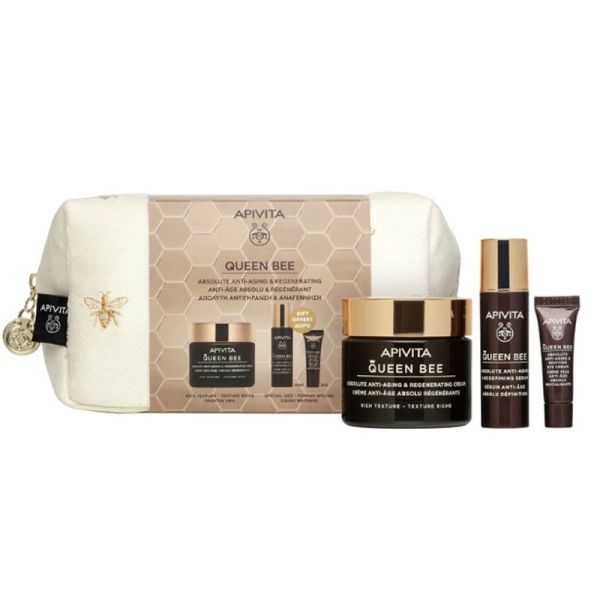 Apivita Queen Bee Trousse anti-âge absolu & régénérant texture riche (50+10+2 ml)